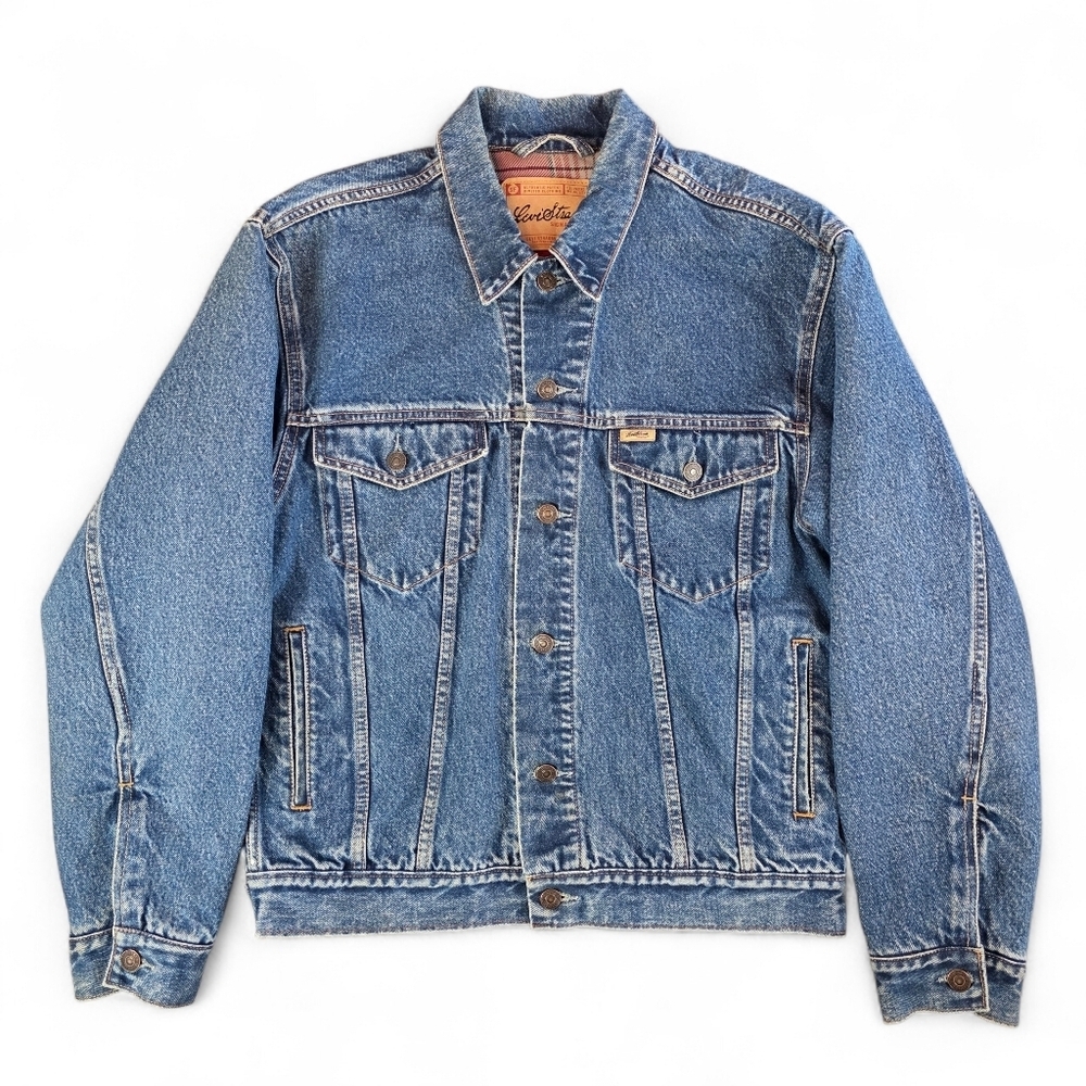 Vintage Y2K 2004 Levi’s Signature Denim Trucker Jacket Blanket Lined Men Medium